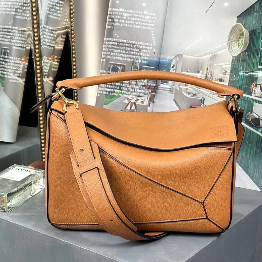 LOEWE Puzzle small geometric patchwork crossbody … - image 1